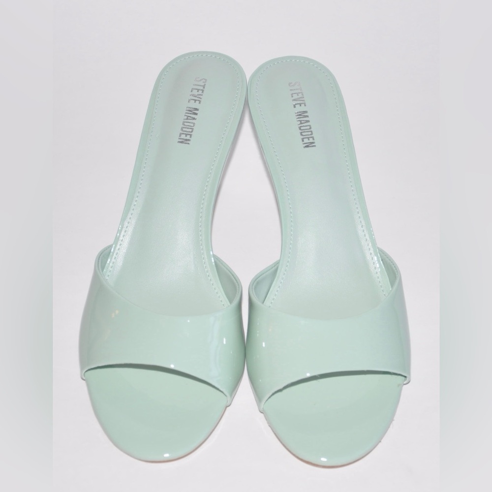 Steve Madden Kendrix Heels Size 9 Patent Leather Mule Sandal Heels New $110 - Picture 2 of 10